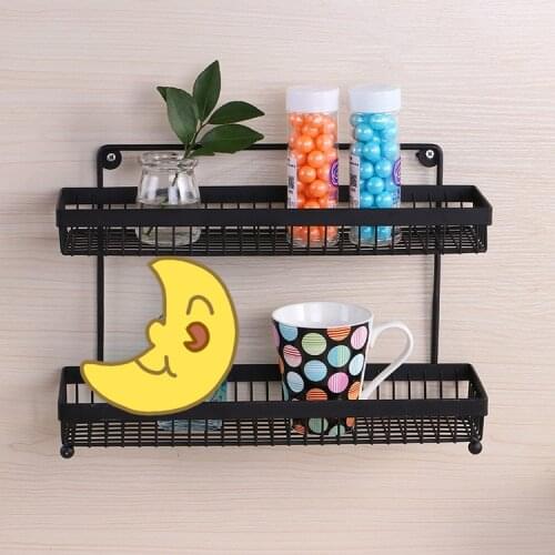Iron Wall Decoration Storage Rack Metal Shelves Holder Rack Organizer for Bathroom Kitchen Garden Makeup Organizer Display Shelf