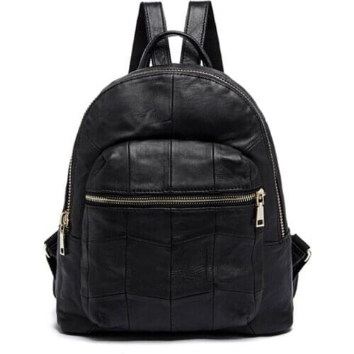 Women Backpack Genuine Leather School Bags For Teenagers Girls Top-handle Notebook Laptop Backpack school Travel bag 6292
