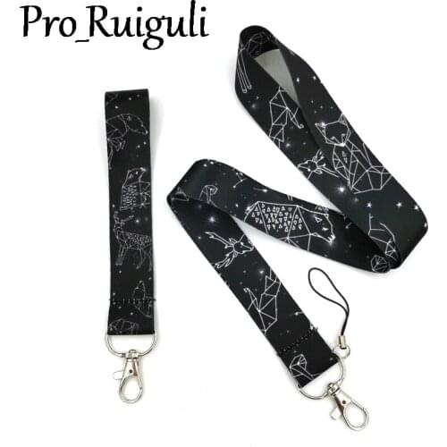Starry animal Twelve constellations Art Key Chain webbings ribbons Neck Strap for Phone Keys ID Card Cartoon Lanyards