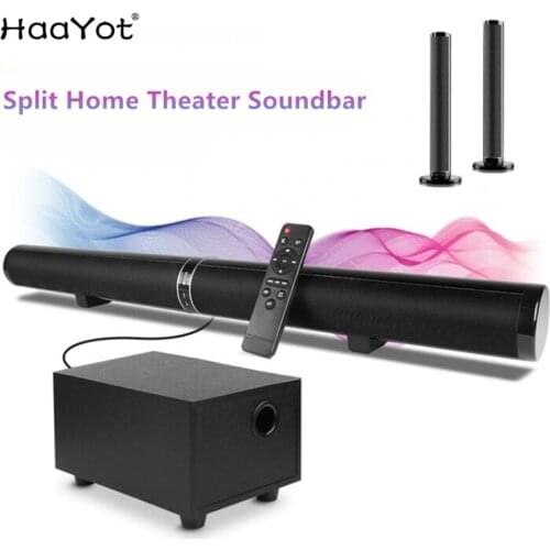 Soundbar with Subwoofer HiFi Detachable Wireless Bluetooth Speaker 45W 80cm 31.5" 3D Surround Stereo for TV Home Theatre System