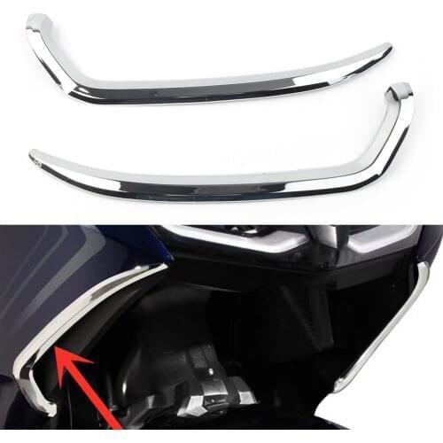 1 Pair Chrome ABS Motorcycle Front Vertical Vent Trim Accessories For Honda Goldwing 1800 Gold Wing GL1800 2018 2019 2020