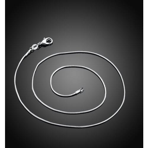10pcs factory price (16 to 30inches) Beautiful fashion silver color charm 1MM snake chain Necklace TOP quality jewelry Kinsle