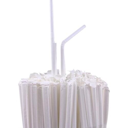 Portable 100Pcs/Bag Fashion Neon Colored Drinking Straws Clean Straws Transparent for Home
