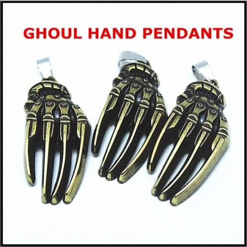New 2 PCS charms mens pendants necklace pendants ghoul hand metal pendants size 20x43mm free shipping