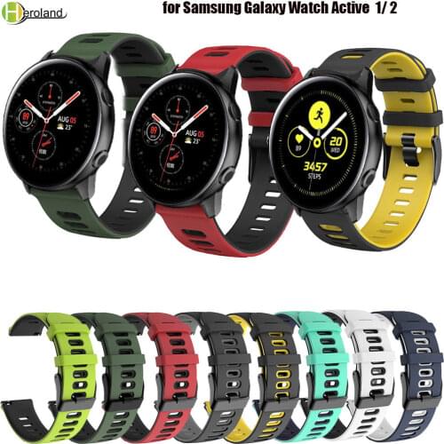 20mm Watch strap for Samsung Galaxy Watch Active 2 40/44mm / active1 silicone for Garmin Vivoactive 3 Smart watchband Wriststrap