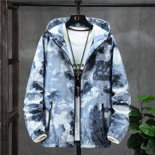2021 Mens Printed Hooded Jacket Long Sleeve Casual Desert Camouflage Jacket
