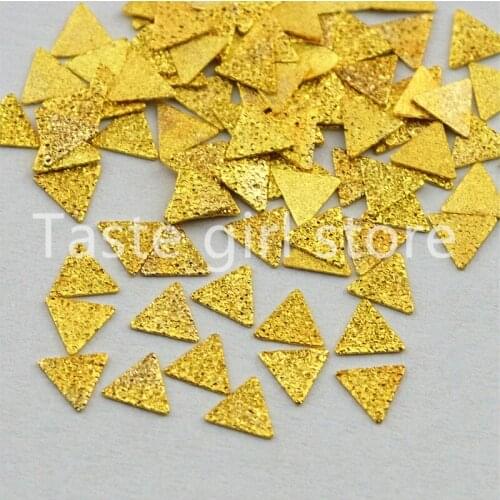 300pcs frosted equilateral triangle gold metal 3d nail art decorations studs manicure nails accessoires supplies Styling Tools