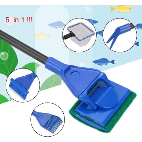 5 in 1 Aquarium Cleaner Adjustable Aquarium Cleaning Tools Aquarium Tank Clean Set