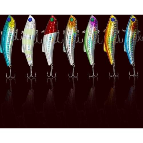 7PCS/Lot Fishing Sinking Hard Lure With Two Treble Hooks Lead Minnow Lure Mixed Color Spinner Bait Sinking Lure For Tackle Kit
