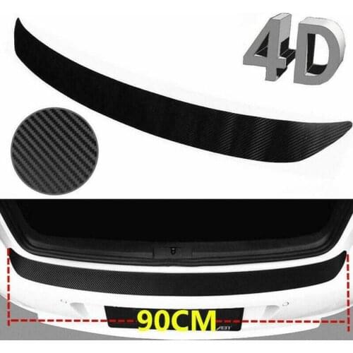 90cm 4D Carbon Fiber Car Rear Trunk Bumper Sticker Guard Pad Scuff Protective Sill Anti-Scratch Cover Decal Strip