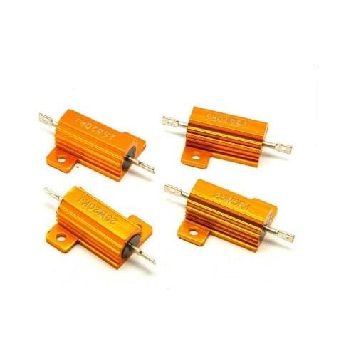 RX24 25W Watt Power Metal Shell Aluminium Gold Resistor RX24 25W 0.1R 0.2R 0.22R 0.3R 0.33R 0.4R 0.47R 0.5R 0.56R 0.68R 0.8R