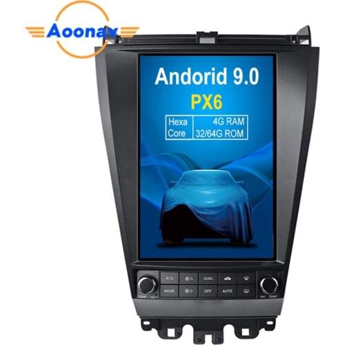 AOONAV 12.1 inch car radio DVD player vertical screen for HONDA ACCORD 7 2002 - 2007 support carplay pure around view camera