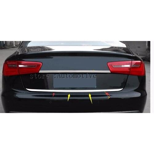 Auto rear door trim,tail trunk sticker for Audi A6 C7 2013 2014 2015 2016 2017 rear bumper cover trim 1pcs