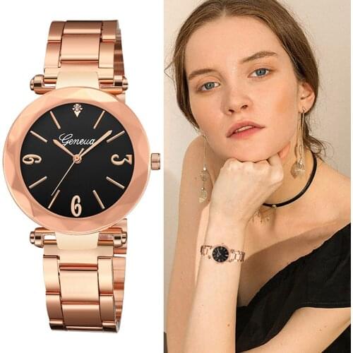 Watch Women Steel Metal Business Quartz Clock Female Student Watches Girl Dress Black Wrist Watch Relogios Femininos De Pulso