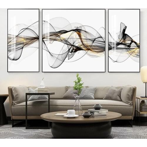 EECAMAIL DIY 5D Triptych Diamond Painting Full Diamonds Nordic Luxury Abstract Lines Sofa Background Wall Painting No Frame