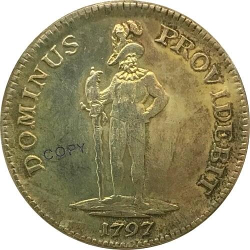 1797 Switzerland 1 Thaler Cupronickel Plated Silver Copy Coin
