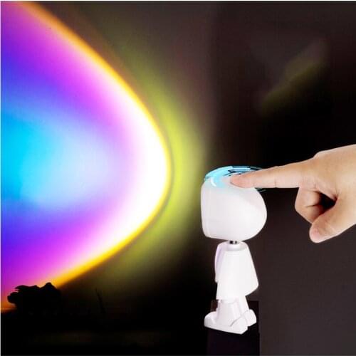 Mini Sunset Projector Night Lamp Rainbow Atmosphere Led Night Light for Home Bedroom Background Wall Decoration USB Table Lamp