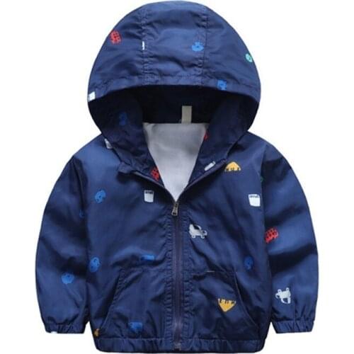 Kids Girl Jackets Cartoon Print Korean Children Boys Jackets Windbreaker For Girls Casual Hood Toddler Baby Clothing 2 3 4 5 6 Y