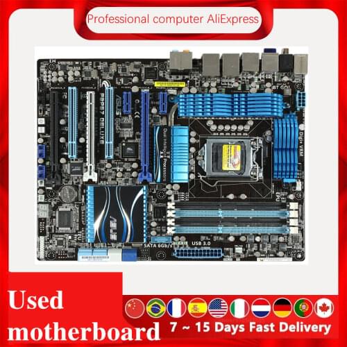 For ASUS P8P67 Deluxe Computer Motherboard LGA 1155 DDR3 For Intel P67 P8P67 Desktop Mainboard Used (Without heat shield)