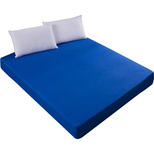 Home Bed Cover Fitted Sheet Solid Bed Sheets With Elastic Band Double Queen King Size Mattress Cover 100% Polyester Dropshipping
