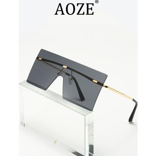 New frameless jumpsuits Europe and the United States four square large-framed sunglasses Fashion ocean-colored sunglasses 2891