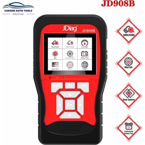 Original JDiag JD908B OBD2 Scan Tool + 12V Professional Battery Tester Diagnostic Tool World Premiere Intelligent Dual System