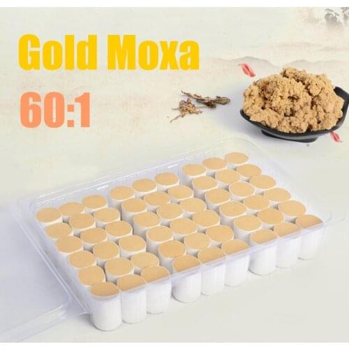 SHARE HO 60:1 Pure Moxa Stick 33*20cm Longer Thicker Chinese Moxibustion Acupuntura Meridian Heating Therapy Gold Herb 54pcs