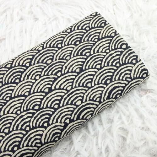 Half Meter 100% Cotton Poplin Elastic Fabric with Japanese Curve Print, Handmade DIY Bag Garment Cloth CR-773