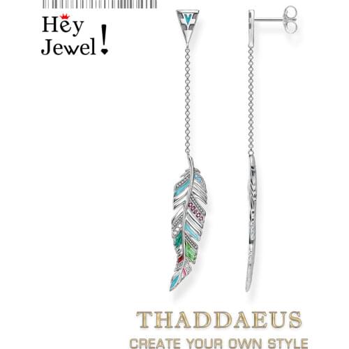 Drop Earrings Feather,Lightness Good Fine Jewelry For Women,2020 Autumn Brand New Colourful Nonchalance Gift 925 Sterling Silver