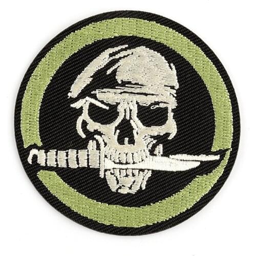 Tactical Combat Skull Embroidered Patch Punk Rock Military Skull Soldier Clothing Stripe Sticker DIY Moon