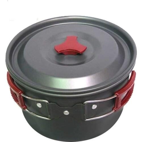 Outdoor equipment large single pot aluminum oxide cookware field cauldron cooking set camping campismo
