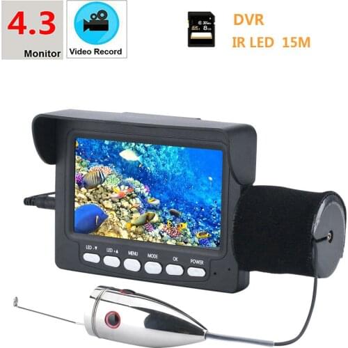 GAMWATER Stainless steel 4.3" Inch DVR Recorder 1000tvl Underwater Fishing Video Camera Kit 6 PCS LED IR Lights 15M