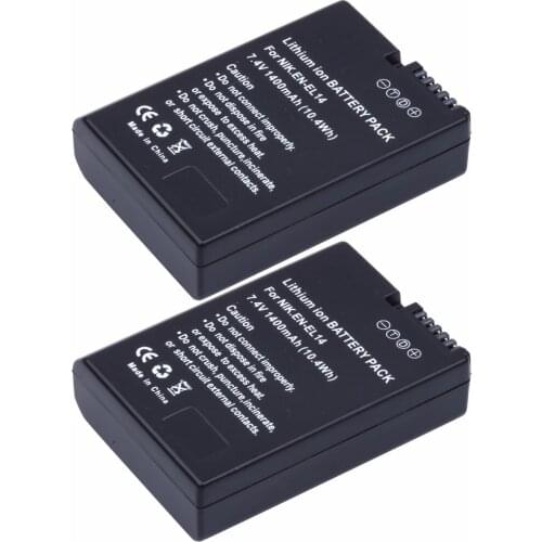 2Pcs PROBTY EN-EL14 EN EL14 EN-EL14a Battery for Nikon P7800 P7700 P7100 D3400 D5500 D5300 D5200 D3200 D3300 D5100 D3100 Df