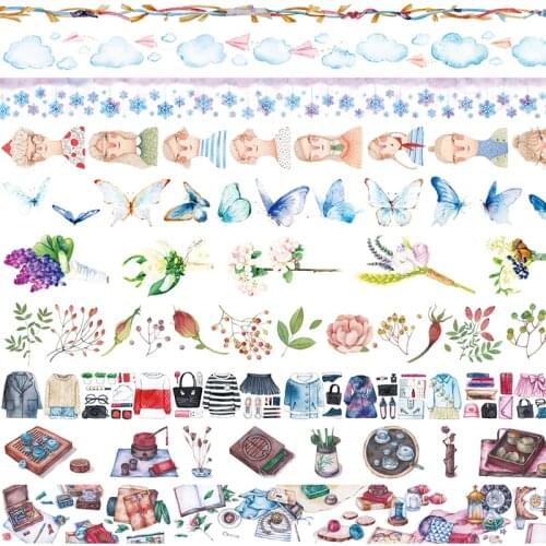 1 pcs Diy Washi Tapes Planet Flowers Girls Painting paper Masking tape Decorative Adhesive Tapes Scrapbooking Stickers