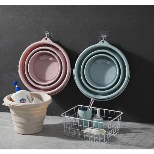 1pc 3L/5L/7L Portable Folding Bucket Car Wash Outdoor Fishing Supplies Round Bathroom Kitchen Camp Bucket