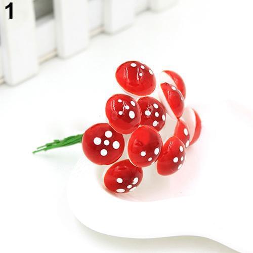 10 Pcs Mini Fake Mushroom for Mini Plant Fairy DIY Decor Garden Dollhouse Artificial Mushroom Miniatures Ornament Decoration