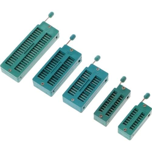 16 20 24 28 40 P Pin 2.54MM Green DIP Test Universal ZIF IC Socket Welding Type