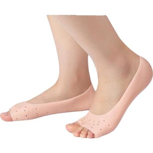 2pcs Soft Silicone Moisturizing Gel Socks For Foot Care Protector Relieve Dry Cracked Peeling Heels Shoes Insole Pedicure