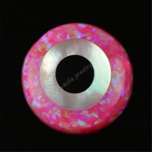 20pcs /lot customiz 78 colors 10mm pink Synthetic Opal Evil Eye opal jewelry stone for necklace