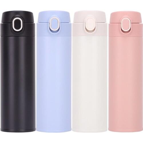 450ML Thermos Tea Airless Bottle Bounce Type Stainless Steel 304 Sports Insulation Coffee Cup Tea Bottle Office Business Mugs