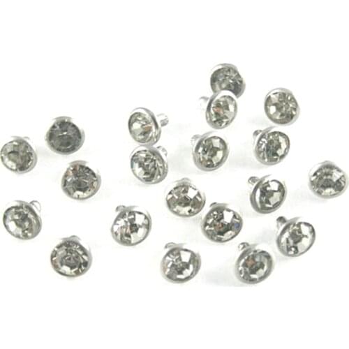 8mm clear Glass Round Rhinestone (in gold frame) Rivet Stud