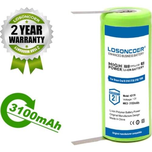 3100mAh 42170 Battery For Braun Oral B 3745 3728 3762 7000 3731 P7000 D25 D28 Electric Toothbrush 1.2V 42mm X 17mm Batteries
