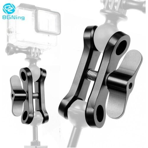 BGNING Aluminum Upgrade Extended Butterfly Clip 1inch Ball Head Clamp CNC Diving Waterproof for GoPro SLR Underwater Photography