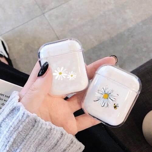 Case For Apple airpods case Cute Floral Daisy Wireless Bluetooth Earphone Case For Airpods Headphone Hard Protective Case