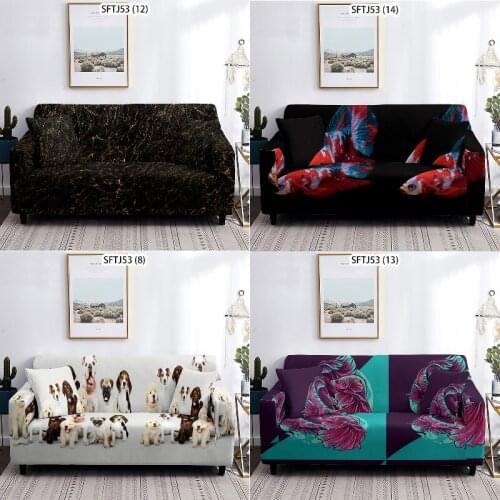 Animal fish dog Sofa cover Sofa Covers for sofas Cushion cover Elastic sofa cover sofa covers big sofas 3-seater couch cover