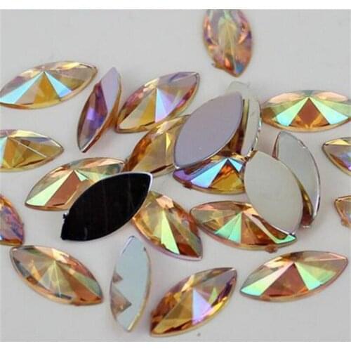 DIY Bling Lt Coffee AB Horse Eye Point Face Faceted Acrylic Rhinestone Flatback Acrylic Stone for Hand Craft Art Decoration