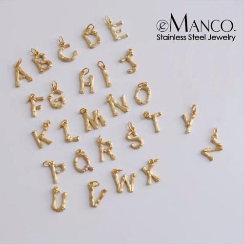 EManco Initial Charms 26 English Alphabet Letter Charm Pendants For Women Man DIY Necklace Bracelet Jewelry Making A-Z