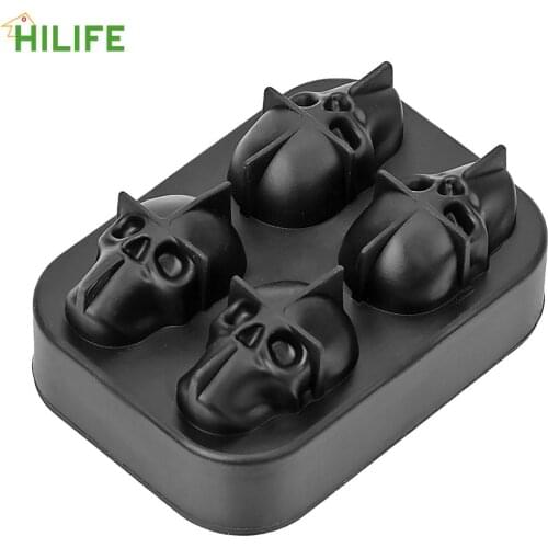 HILIFE Ice Cream DIY Tool Whiskey Wine Cocktail Ice Cube Chocolate Mould Silicone Mold 3D Ice Cube Maker Skull Shape