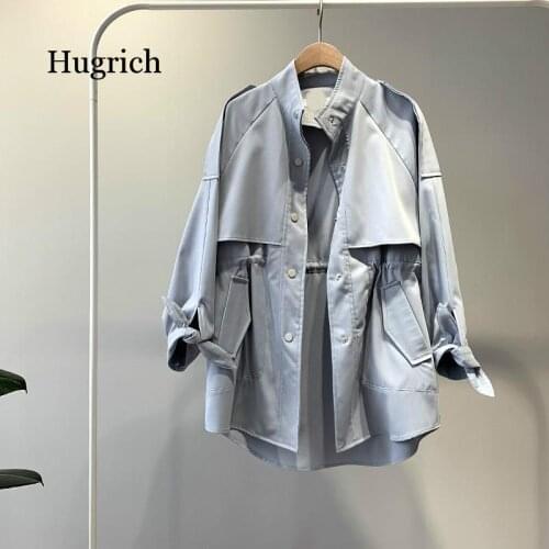 Женские короткие тренчи Hugrich China At AliExpress