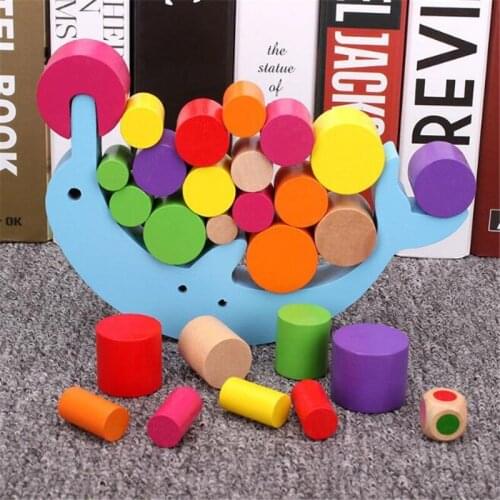 Early Learning Toy Baby Wood Moon Balancing Educational Toys Building Blocks Kids Children Balancing Toy Wooden Toys Balancing B